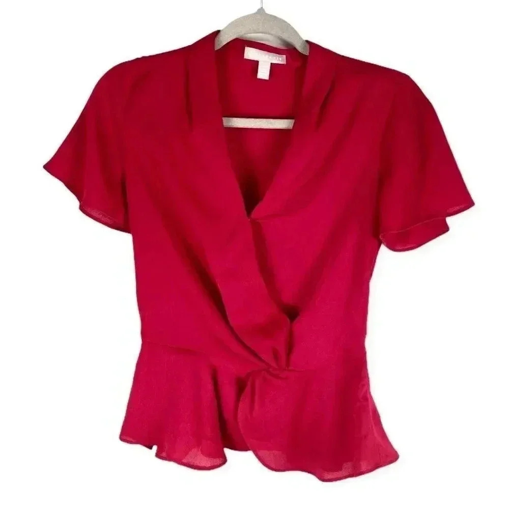 Chelsea 28 wrap ruffle hem top